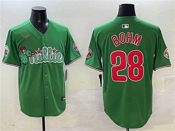 Mens Philadelphia Phillies #28 Alec Bohm Green Phanatic Limited Stitched Jersey->philadelphia phillies->MLB Jersey